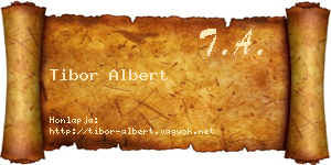 Tibor Albert névjegykártya